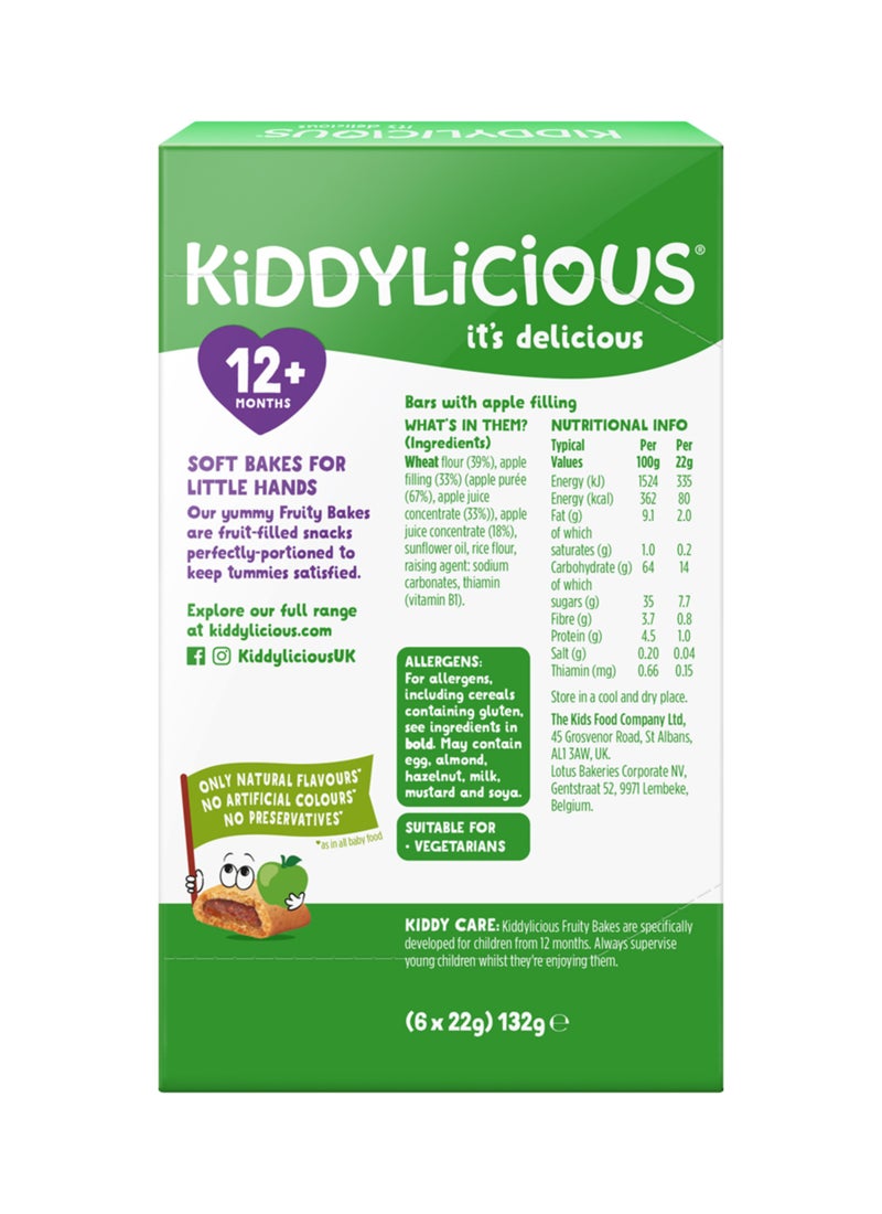 Kiddylicious Delicious Apple Fruity Baked Snack For Kids 6 x 22g - Image 2